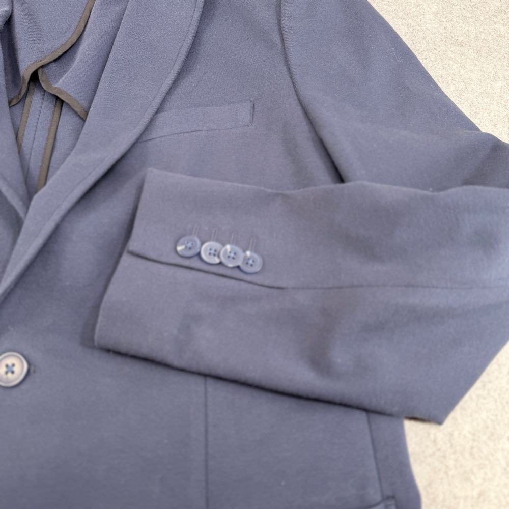 01. Algo Blazer Jacket Men's Large Blue Two Button Vented Cotton Blend - Picture 4 of 11